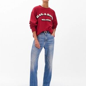 Rag & Bone Red Miramar Shea Straight Pants